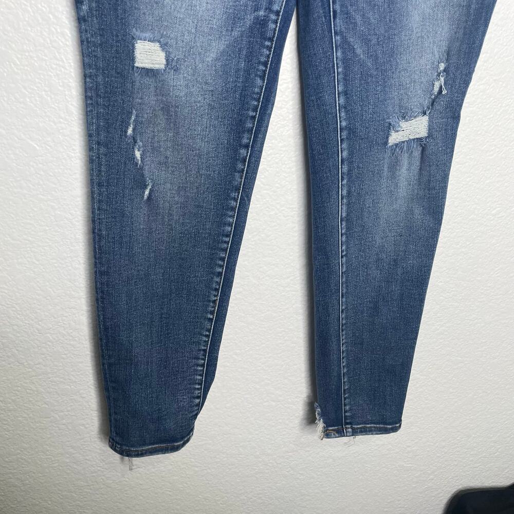 Women's Blue Distressed Jeans - Picture 11 of 15